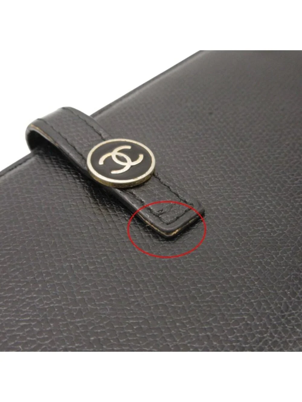 Chanel Wallet CC Logo Button Hook Black